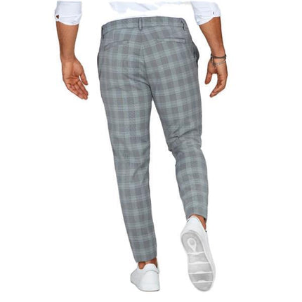 Plaid Print Pants Men's Casual Trousers Loose And Thin