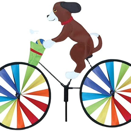 Puppy Animal On Bike Diy Windmill Animal Bicycle Wind Spinner Whirligig Garden Lawn Decorative Gadgets Kids Outdoor Toys