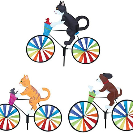 Puppy Animal On Bike Diy Windmill Animal Bicycle Wind Spinner Whirligig Garden Lawn Decorative Gadgets Kids Outdoor Toys