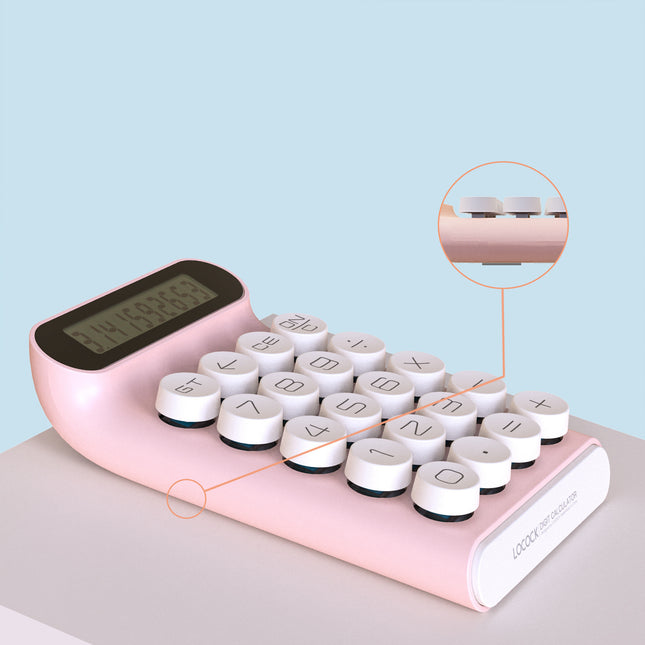 Lecoco Calculator Dot Mechanical Button Computer Simple Portable Office Student Exam Accounting Use