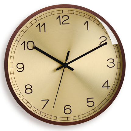 Solid Wood Wall Clock Rose Gold Wall Clock Silent Round Quartz Clock