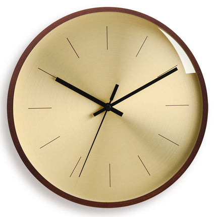 Solid Wood Wall Clock Rose Gold Wall Clock Silent Round Quartz Clock