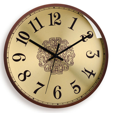 Solid Wood Wall Clock Rose Gold Wall Clock Silent Round Quartz Clock