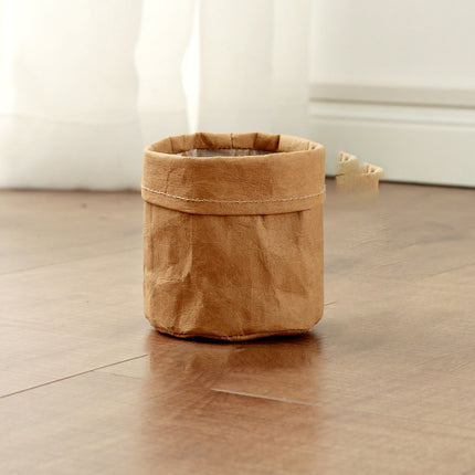 Vintage Kraft Paper Desktop Storage Basket Flower Basket