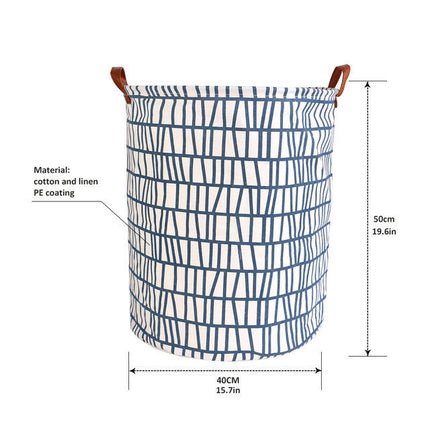 1pc Folding Laundry Basket Round Storage Bin Bag Large Hampe