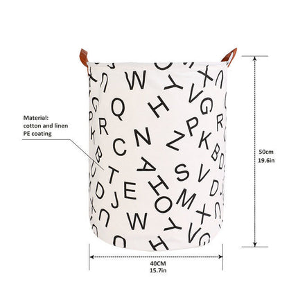 1pc Folding Laundry Basket Round Storage Bin Bag Large Hampe