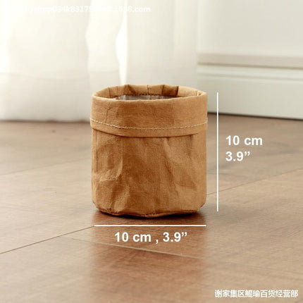 Vintage Kraft Paper Desktop Storage Basket Flower Basket