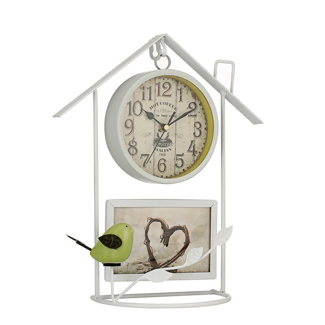 Cross-Border Retro Wrought Iron Birdcage Wall Clock Decoration Clock Home Accessories Ornaments Living Room Clocks