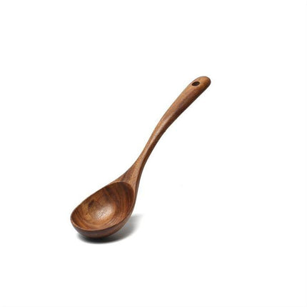 Acacia Wooden Spatula For Non-Stick Cookware Long Handle Wooden Spatula Wooden Spoon Wooden Soup Spoon Set