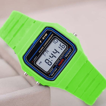 Non-Marked Gold And Silver F91W Ultra-Thin LED Electronic Watch