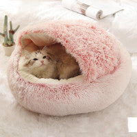 2 In 1 Dog And Cat Bed Pet Winter Bed Round...