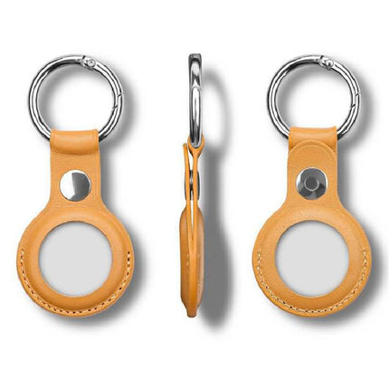 AirTag Protective Case, Location Tracker Leather Case, PU Anti-theft Device Keychain Pendant