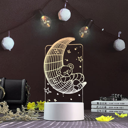 3D Night Light Three-Dimensional Creative Plug-In Cartoon Jellyfish Usb Table Lamp Acrylic Diy Custom Activities Student Gifts
