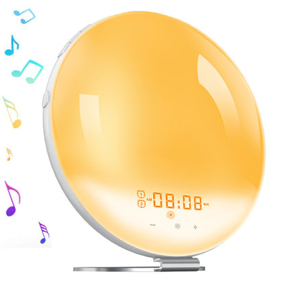 New Natural Sunrise Wake-Up Light Alarm Clock Sunset Sleep Aid Bedside Colorful Atmosphere Led Night Light Fm Radio