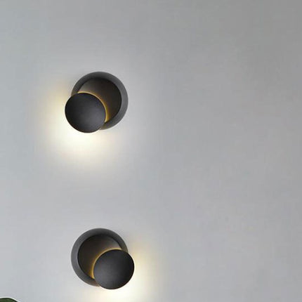 Rotating Lunar Eclipse Wall Lamp Modern Minimalist Living Room Ledl Wall Lamp Balcony Bedside Wall Lamp