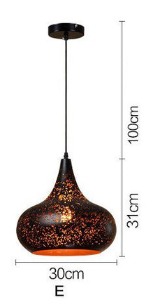 Simple Retro Wrought Iron Chandeliers Cafe Bar Single Head Lighting Bar