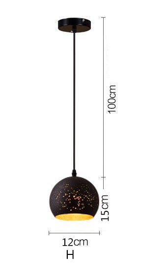 Simple Retro Wrought Iron Chandeliers Cafe Bar Single Head Lighting Bar