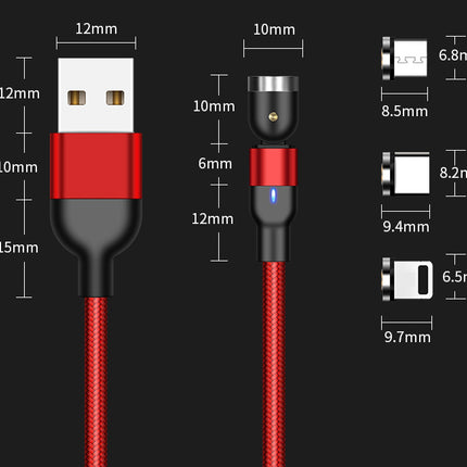 Magnetic Data Cable 540 Degree 180 Degree Rotating Charging Cable Blind Suction Three-in-one Bent Magnetic Cable