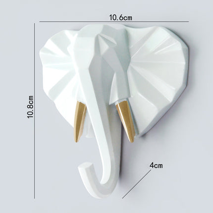 Clothes Hook Free Perforated Deer Head Wall Hanging Porch Decoration Wall Coat Hook Key Hanger