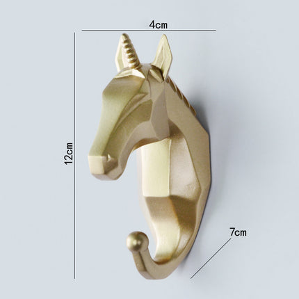Clothes Hook Free Perforated Deer Head Wall Hanging Porch Decoration Wall Coat Hook Key Hanger