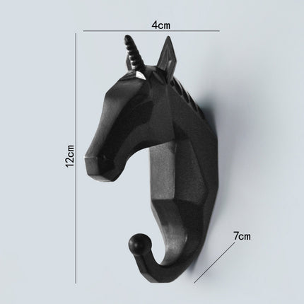 Clothes Hook Free Perforated Deer Head Wall Hanging Porch Decoration Wall Coat Hook Key Hanger