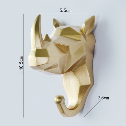 Clothes Hook Free Perforated Deer Head Wall Hanging Porch Decoration Wall Coat Hook Key Hanger