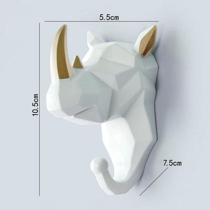 Clothes Hook Free Perforated Deer Head Wall Hanging Porch Decoration Wall Coat Hook Key Hanger