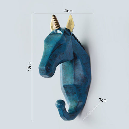 Clothes Hook Free Perforated Deer Head Wall Hanging Porch Decoration Wall Coat Hook Key Hanger