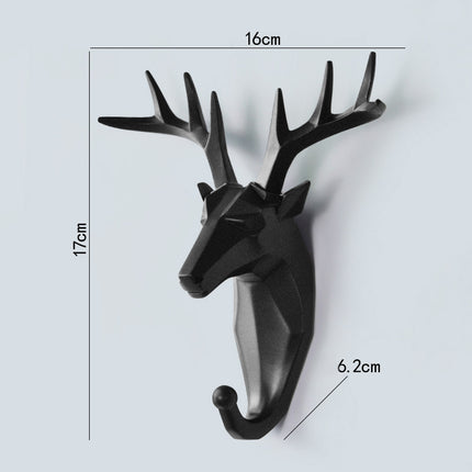 Clothes Hook Free Perforated Deer Head Wall Hanging Porch Decoration Wall Coat Hook Key Hanger