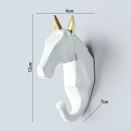 Clothes Hook Free Perforated Deer Head Wall Hanging Porch Decoration Wall Coat Hook Key Hanger