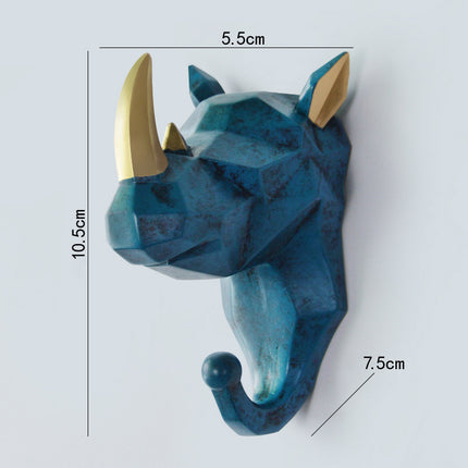 Clothes Hook Free Perforated Deer Head Wall Hanging Porch Decoration Wall Coat Hook Key Hanger
