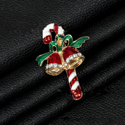 Alloy Christmas Brooch With Leaf Garland