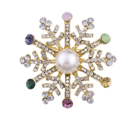 Alloy Christmas Brooch With Leaf Garland