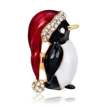 Alloy Christmas Brooch With Leaf Garland