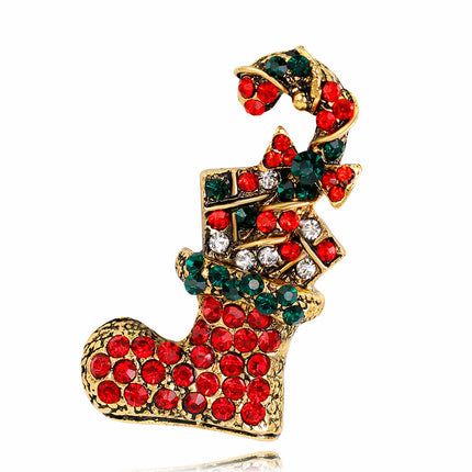 Alloy Christmas Brooch With Leaf Garland