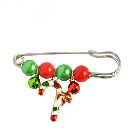 Alloy Christmas Brooch With Leaf Garland
