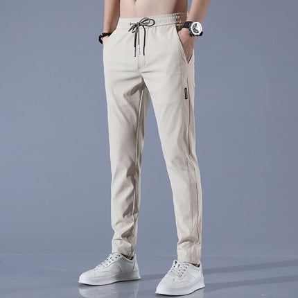 Ice Silk Pants Men'S Summer Thin Casual Pants Loose Straight Breathable