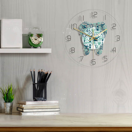 Pattern Wall Clock Dental Dental Care Decorative Wall Clock