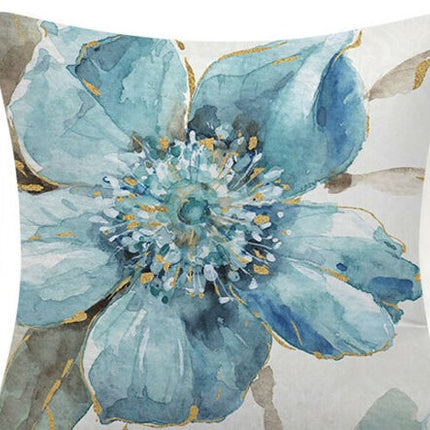 Blue Flower And Bird Pastoral Series Fabric Sofa Nap Car Cushion Pillow Cushion Pillow Case