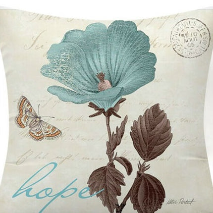 Blue Flower And Bird Pastoral Series Fabric Sofa Nap Car Cushion Pillow Cushion Pillow Case