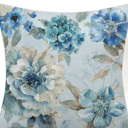 Blue Flower And Bird Pastoral Series Fabric Sofa Nap Car Cushion Pillow Cushion Pillow Case
