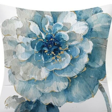 Blue Flower And Bird Pastoral Series Fabric Sofa Nap Car Cushion Pillow Cushion Pillow Case
