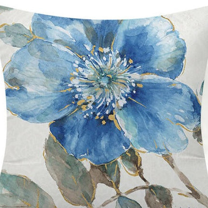 Blue Flower And Bird Pastoral Series Fabric Sofa Nap Car Cushion Pillow Cushion Pillow Case