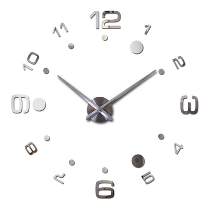 Creative Diy Wall Clock Personality Art 3D Mirror European Style Wall Clock Silent Clock