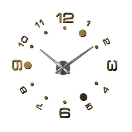 Creative Diy Wall Clock Personality Art 3D Mirror European Style Wall Clock Silent Clock