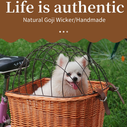 Rattan Bicycle Basket Rear Basket Pet Basket
