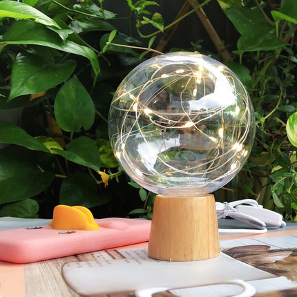 LED Crystal Ball Light Fairy Lamp USB Charging Wire String Table Lights For Party Wedding Christmas Bedroom Decoration