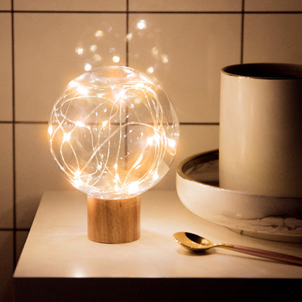 LED Crystal Ball Light Fairy Lamp USB Charging Wire String Table Lights For Party Wedding Christmas Bedroom Decoration