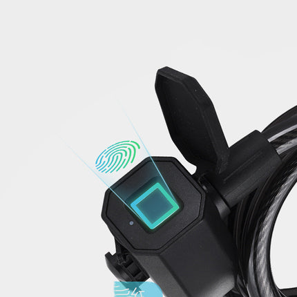 Mountain Bike Stainless Steel Fingerprint Lock, Anti-theft, Waterproof, Integrated Fingerprint Lock