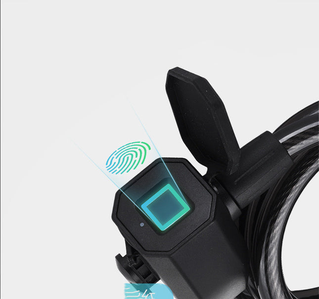 Mountain Bike Stainless Steel Fingerprint Lock, Anti-theft, Waterproof, Integrated Fingerprint Lock